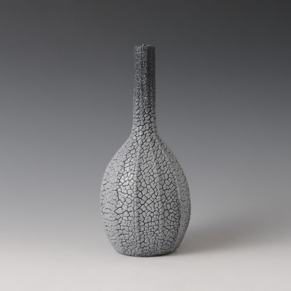 AIIROSHINO ICHIRINSASHI (Dark Blue Shino A Single Flower Vase B) Mino ware
