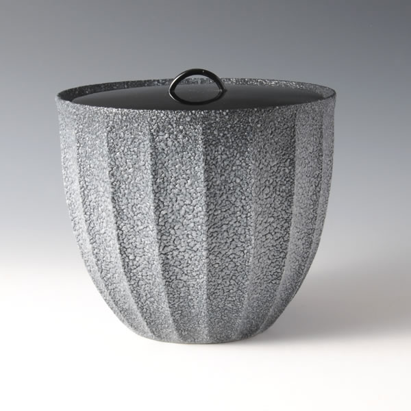 AIIROSHINO MIZUSASHI (Dark Blue Shino Fresh-water Jar) Mino ware