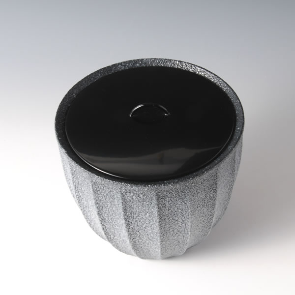 AIIROSHINO MIZUSASHI (Dark Blue Shino Fresh-water Jar) Mino ware