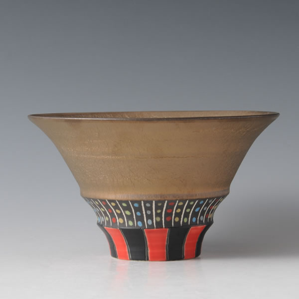 RGB BOWL (Bowl with Red Gold & Black decoration A) Mino ware