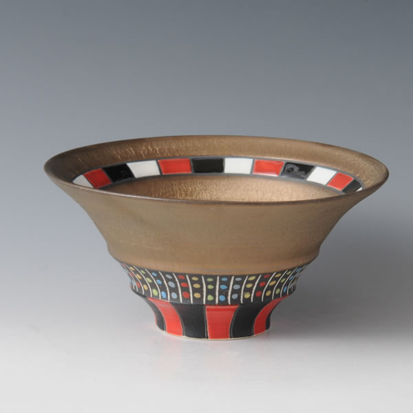 RGB BOWL (Bowl with Red Gold & Black decoration B) Mino ware