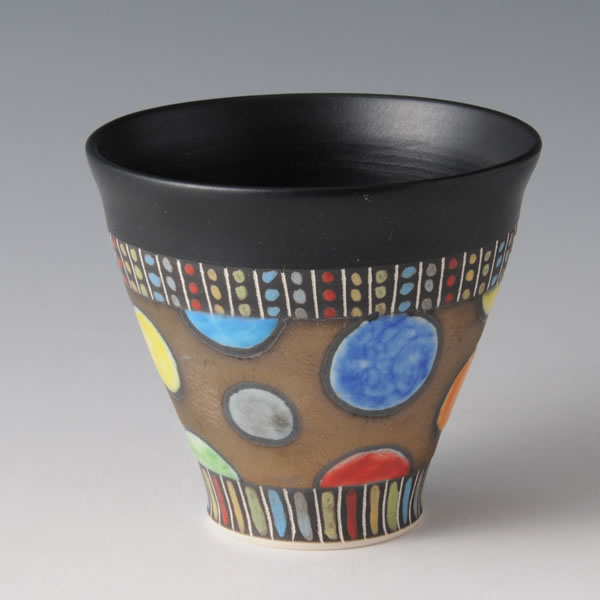 RGB CUP (Cup with Red Gold & Black decoration B) Mino ware
