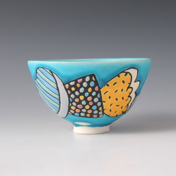 BLUE AND POP BOWL B Mino ware