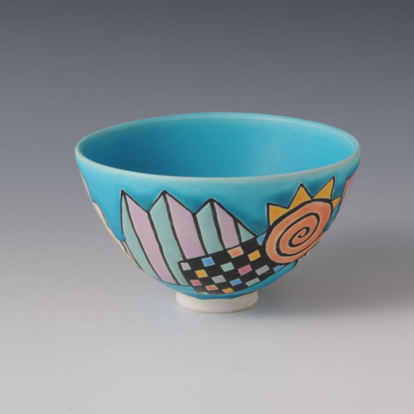 BLUE AND POP BOWL B Mino ware