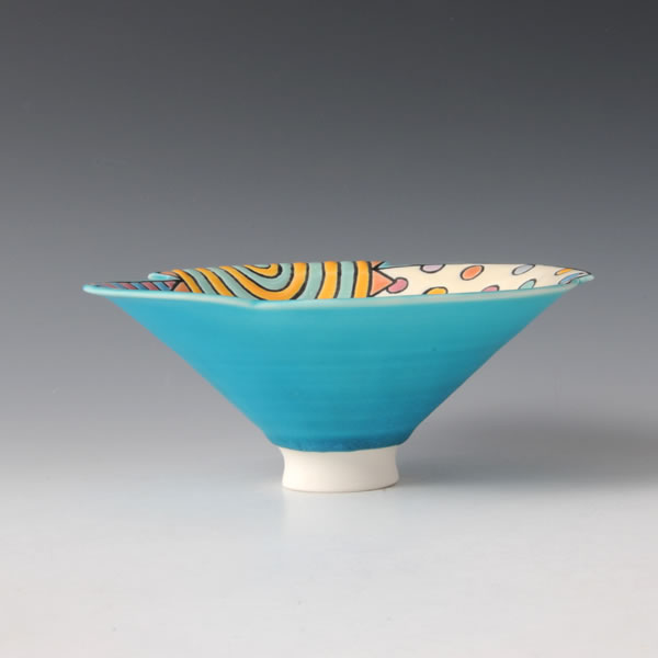 BLUE AND POP BOWL A Mino ware