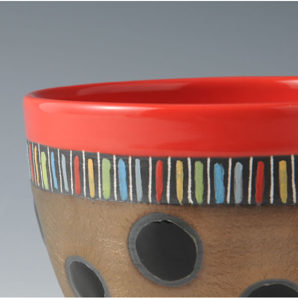 RGB CHAWAN (Bowl with Red Gold & Black decoration A) Mino ware