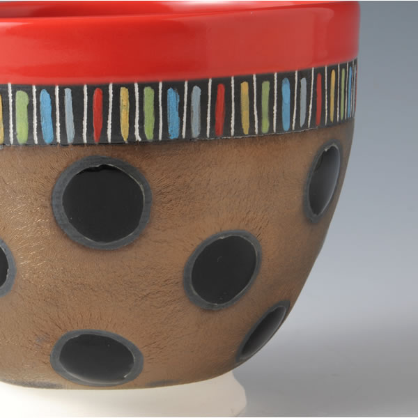 RGB CHAWAN (Bowl with Red Gold & Black decoration A) Mino ware