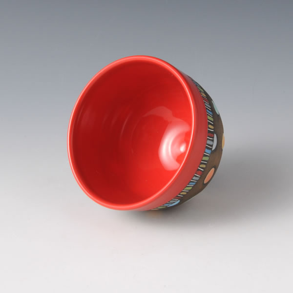 RGB CHAWAN (Bowl with Red Gold & Black decoration B) Mino ware