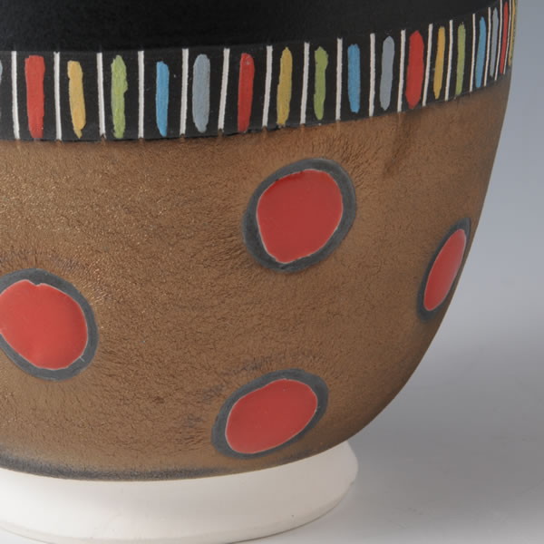 RGB CHAWAN (Bowl with Red Gold & Black decoration C) Mino ware
