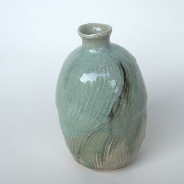 HAIYU TOKKURI (Sake Bottle with Ash glaze B) Kyoto ware