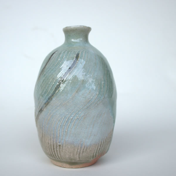 HAIYU TOKKURI (Sake Bottle with Ash glaze B) Kyoto ware