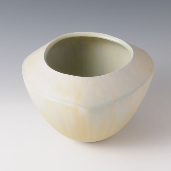 YOKOYU KAKI (Flower Vase with Sunflower-ash glaze J) Kyoto ware