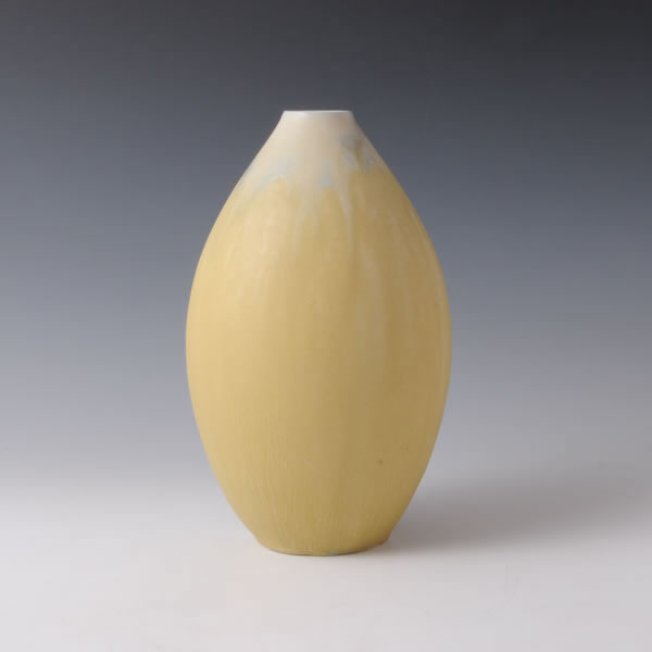 YOKOYU KAKI (Flower Vase with Sunflower-ash glaze I) Kyoto ware