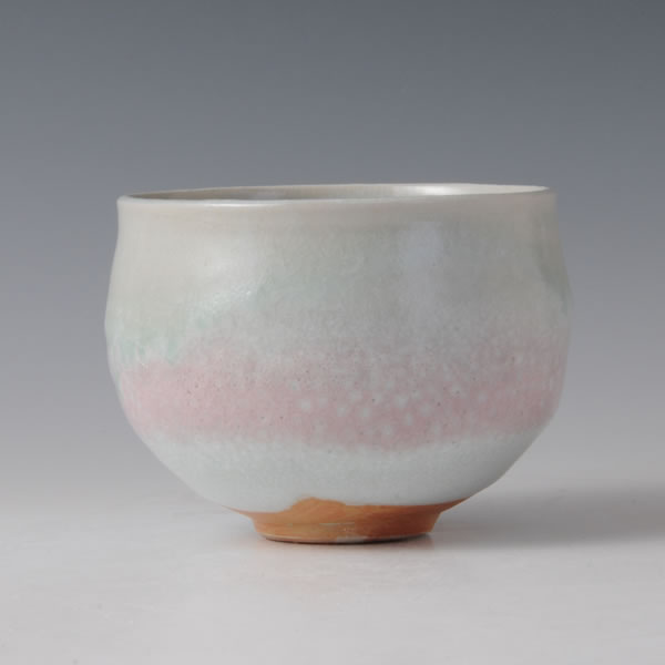 KOHANYU CHAWAN (Tea Bowl with Spotted Grapevine Branch-ash glaze B) Kyoto ware