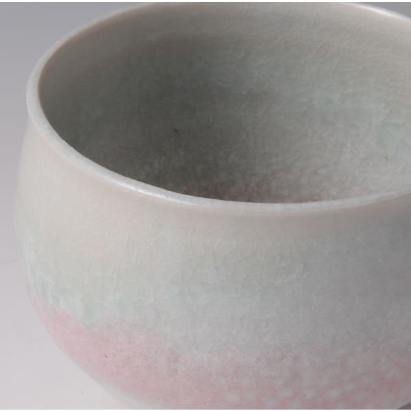 KOHANYU CHAWAN (Tea Bowl with Spotted Grapevine Branch-ash glaze B) Kyoto ware