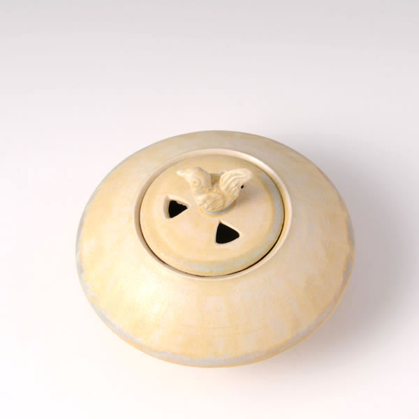 YOKOYU KORO (Incense Burner with Sunflower ash glaze) Kyoto ware