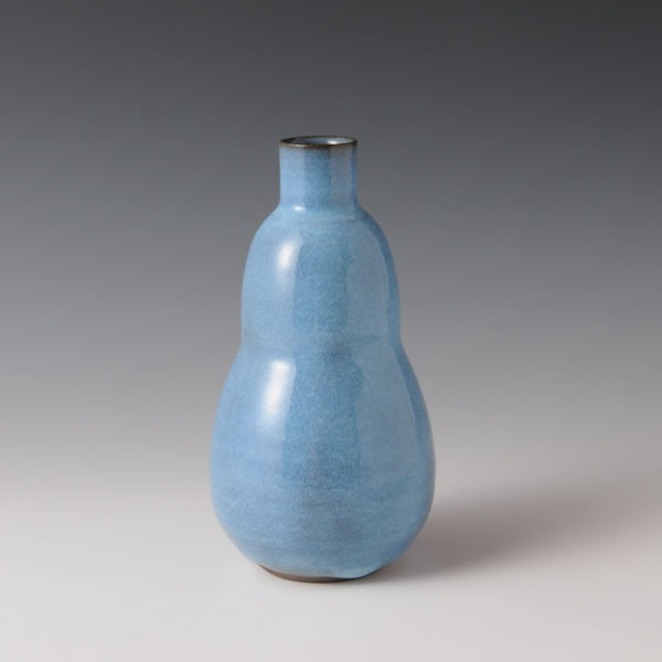 SOTENYU HANAIKE (Flower Vase with Loquat-ash glaze) Kyoto ware