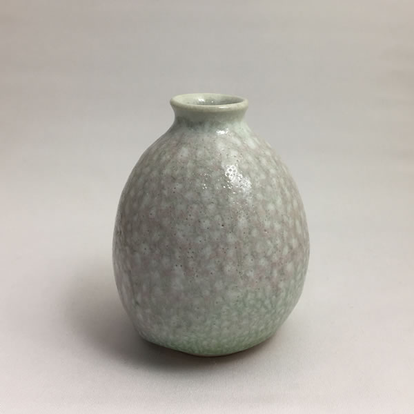 KOHANYU TOKKURI (Sake Bottle with Spotted Grapevine Branch-ash glaze B) Kyoto ware