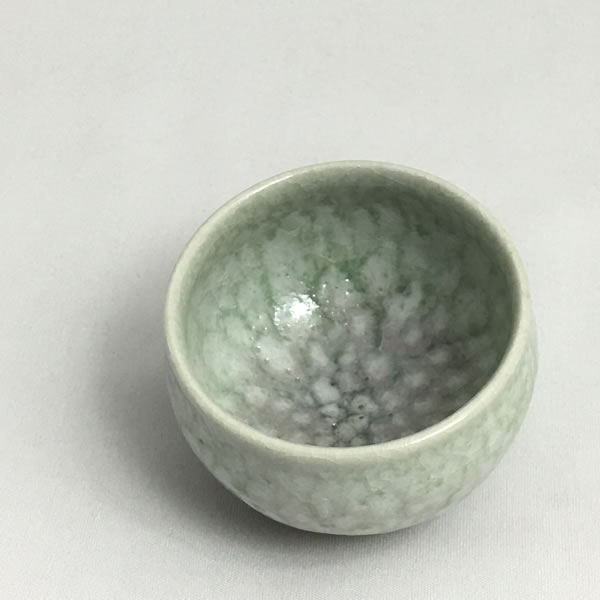 KOHANYU GUINOMI (Sake Cup with Spotted Grapevine Branch-ash glaze J) Kyoto ware