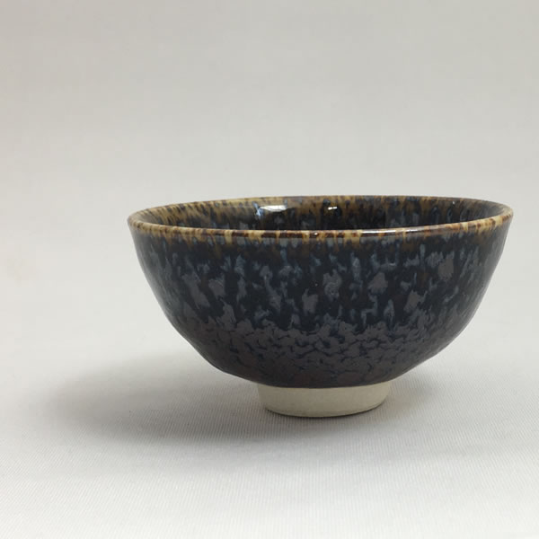 YUTEKITENMOKUYU GUINOMI (Sake Cup with Oil drops & Tenmoku glaze) Kyoto ware