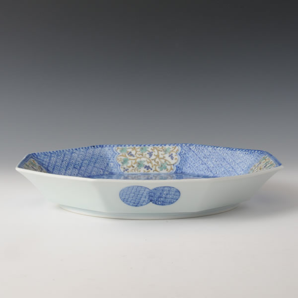 SOMENISHIKI SHONZUI RAKUDAMON HAKKAKUHACHI (Bowl with Camel design iin polychrome overglaze painting) Hizenyoshida ware