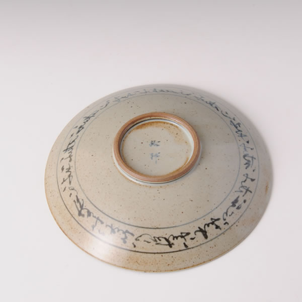 SOMENISHIKI ZAKURO RAKUDAMON HIRAHACHI (Bowl with Pomegranate & Camel design in polychrome overglaze painting) Hizenyoshida ware