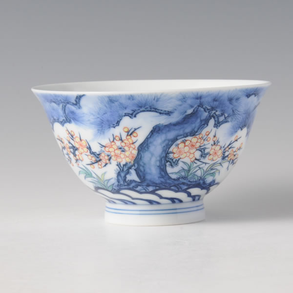 SHOCHIKUBAIMON CHAWAN (Tea Bowl with the Pine Bamboo & Plum design) Nabeshima ware