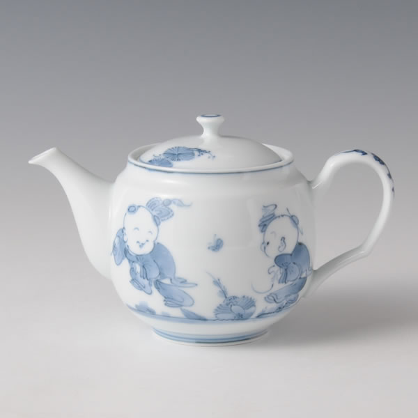 SOSAKUKARAKO POT SMALL (Teapot by Creation Ancient Chinese Boys) Mikawachi ware