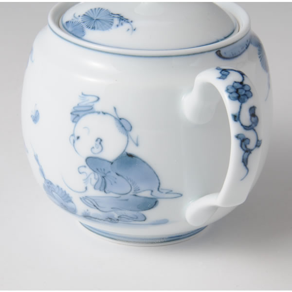SOSAKUKARAKO POT SMALL (Teapot by Creation Ancient Chinese Boys) Mikawachi ware