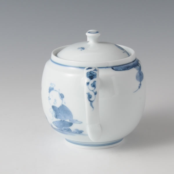 SOSAKUKARAKO POT LARGE (Teapot by Creation Ancient Chinese Boys) Mikawachi ware