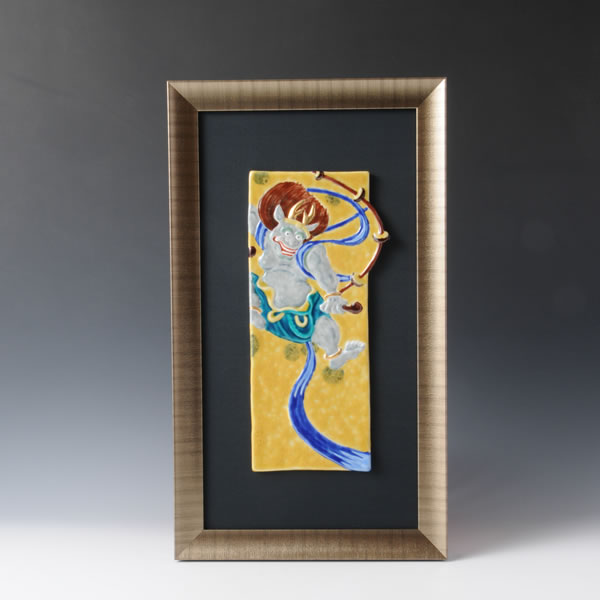 TOGAKU FUJIN RAIJINNOZU (Porcelain Panel Painting with God of Wind and Thunder design)