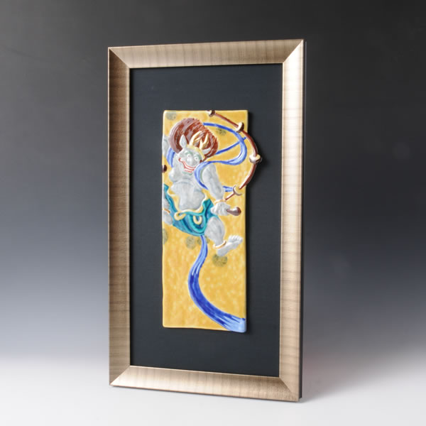 TOGAKU FUJIN RAIJINNOZU (Porcelain Panel Painting with God of Wind and Thunder design)