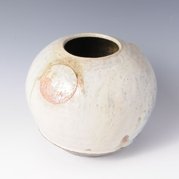 MADARAGARATSU YOHENTSUBO STAINEDGLASS TENTAI (Jar with Straw Ash glaze) Karatsu ware