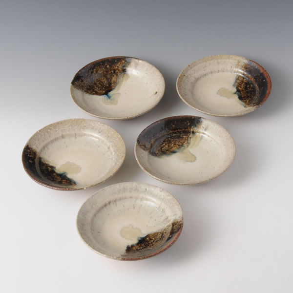CHOSENGARATSU GOSUNZARA (Two-colored Karatsu ware Plate) Karatsu ware
