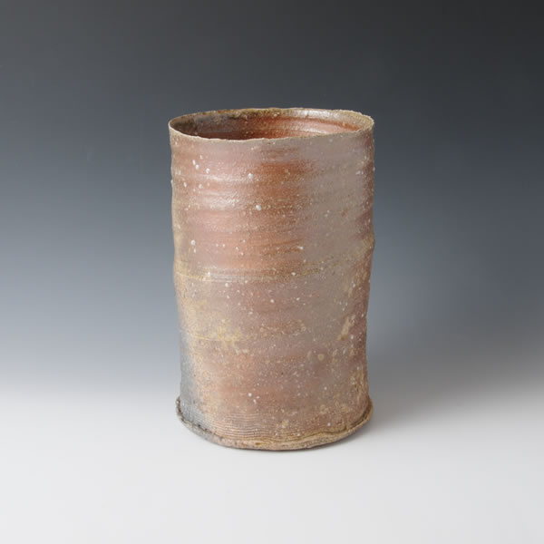 SHIGARAKI TSUTSU HANAIRE (Cylindrical Flower Vase) Shigaraki ware