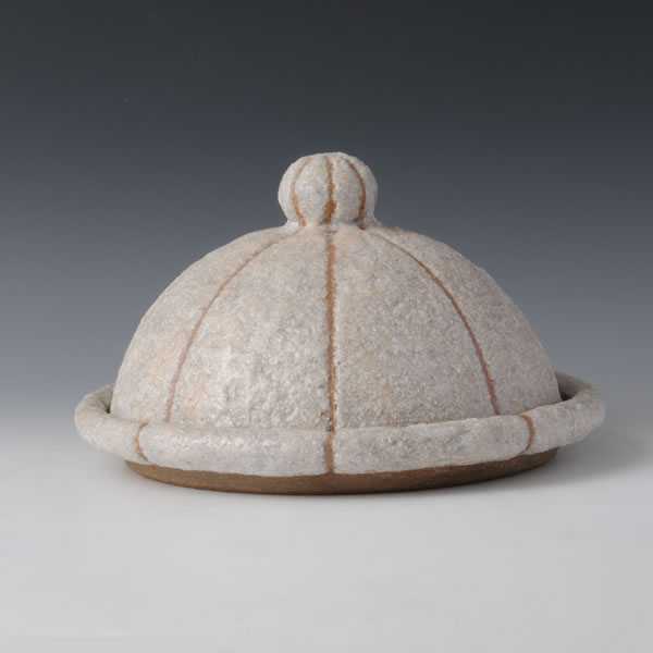SEKISAI BOSHI KI (Disk with Decorated Stone Grains & Hat) Kyoto ware