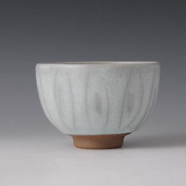 AO HAIYUSAI CHAWAN (Tea Bowl with Blue Ash glaze decoration B) Kyoto ware