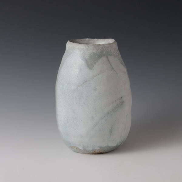 AOHAIYU TSUBO (Jar with Blue ash glaze C) Kyoto ware