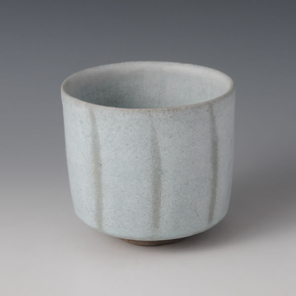 AO HAIYUSAI CHAWAN (Tea Bowl with Blue Ash glaze decoration A) Kyoto ware