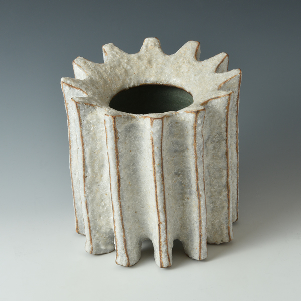 SEKISAI KOKUMON KI (Jar with Decorated Stone Grains & Line Engraving design C) Kyoto ware