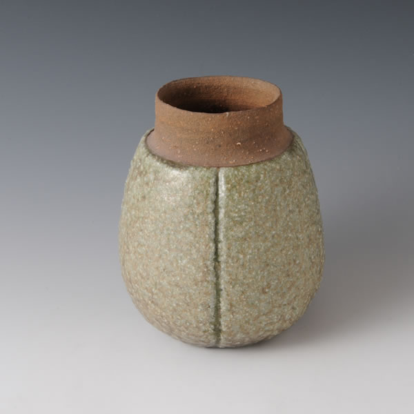 HAIYU URI KAKI (Flower Vase with ash glaze) Kyoto ware