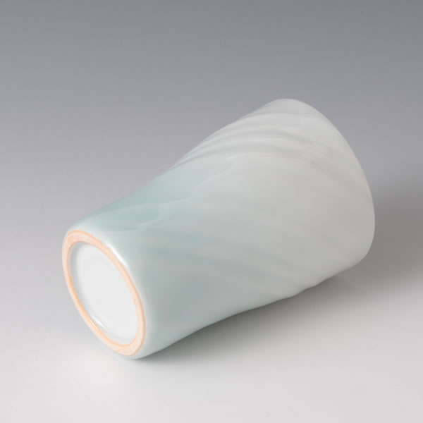 SEIHAKUJI FREECUP (White Porcelain Cup with Pale Blue glaze B) Kyoto ware