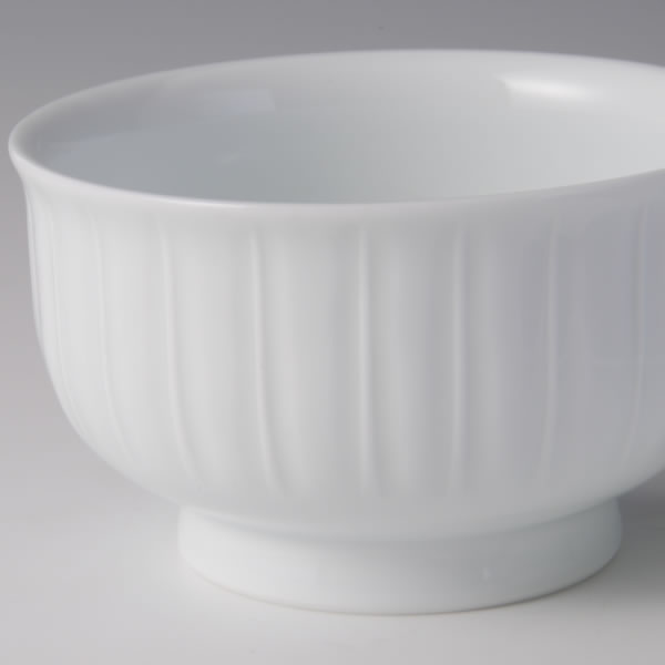 白磁線彫スープ碗皿 A