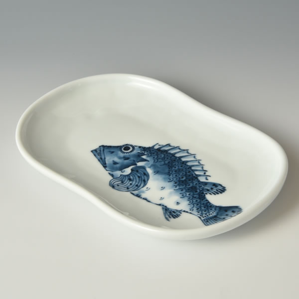 魚紋　ひさご焼皿（かさご）