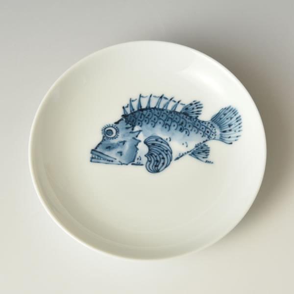魚紋　丸平小皿（かさご）