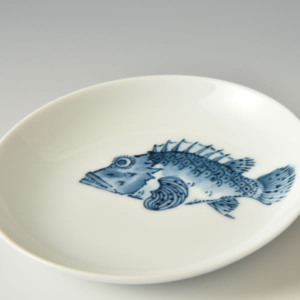 魚紋　丸平小皿（かさご）