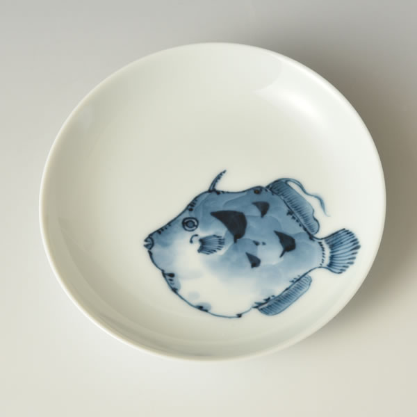 魚紋　丸平小皿 （かわはぎ）